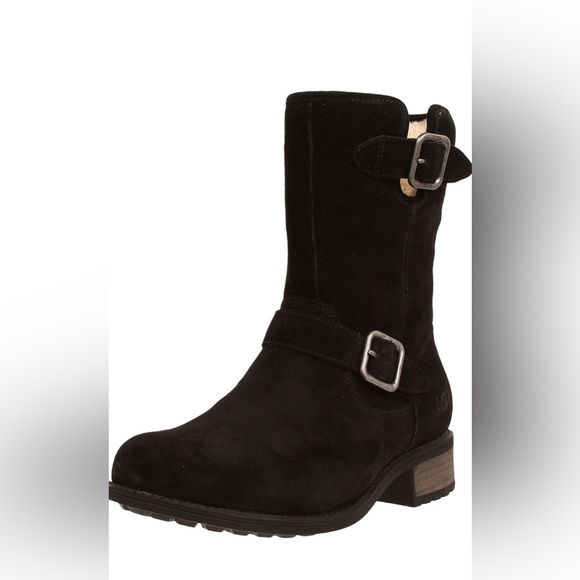 UGG Women’s Chaney Black Suede Water-Resistant Mid Boots - Size 9 NWOT - Picture 3 of 11